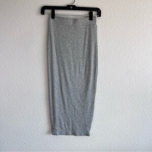 Naked Wardrobe Womens Ribbed Midi Bodycon Pencil Skirt